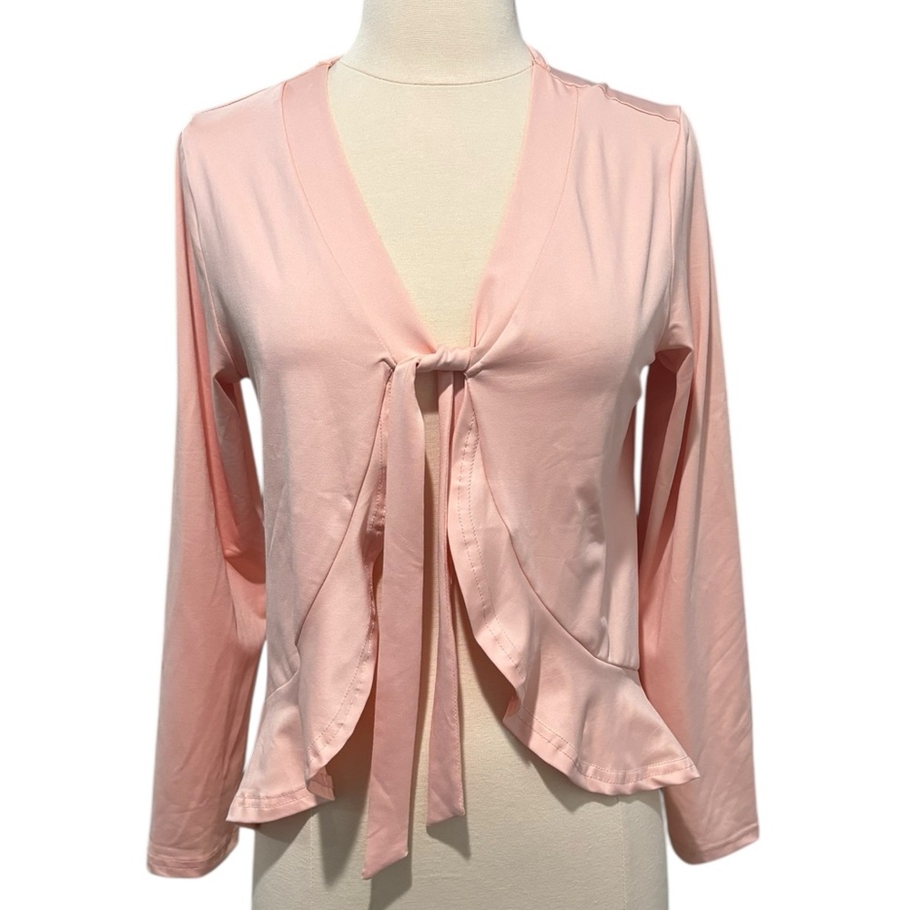 NWOT SHEIN Girl’s Youth Pink Tie-Front Cardigan-size medium